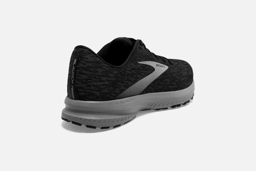 Brooks Running Shoes - Launch 7 Road Mens - Black/Grey - ILT-973084